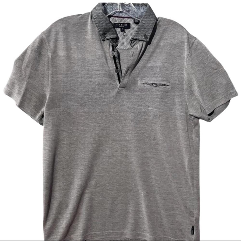 TED Baker Button Down Short Sleeve Collar Polo Shirt Size 4